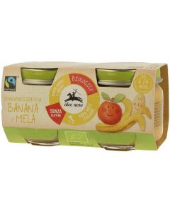 Organic Banana & Apple Puree Baby Food 12 X  Glass Jar 