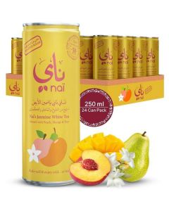 Peach & Mango Jasmine White Peony Tea 24 X  Metal Can (250 ml)