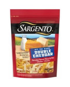 Shredded Natural Double Cheddar Cheese 12 X  Pouch 