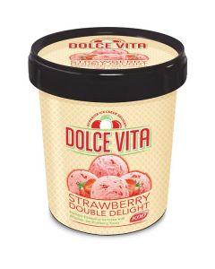 Strawberry Double Delight Dolce Vita Premium Ice Cream   (500 ml)