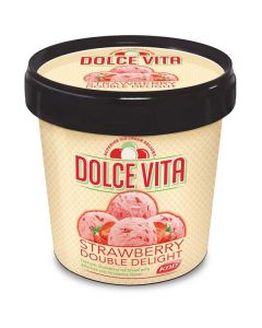 Strawberry Double Delight Dolce Vita Premium Ice Cream   (1 liter)