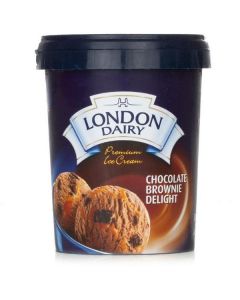 Chocolate Brownie Delight Ice Cream 12 X  Plastic Cup (500 ml)