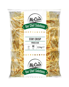 Frozen Staycrisp Fries Skinless 6x6mm 4 X  Bag 