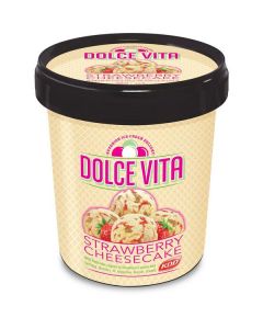 Strawberry Cheesecake Dolce Vita Premium Ice Cream   (500 ml)