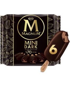 Magnum Mini Dark Chocolate with 70 % Cocoa Ice Cream Stick 6 X  Stick (360 ml)