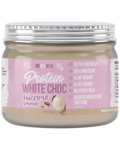 Protein White Chocolate Hazelnut Spread 12 X  Glass Jar 