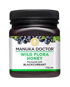 Wild Flora Honey Flavored with Blackcurrant 6 X  Glass Jar 