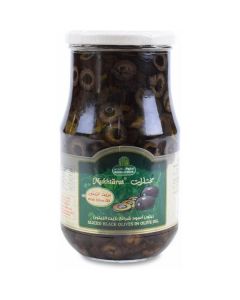 Sliced Black Olives in Olive Oil 6 X  Glass Jar 