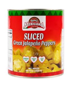 Sliced Green Jalapeno Peppers 6 X  Metal Can 