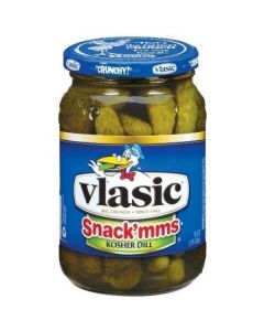 Snack'mms Kosher Dill Pickles - Minis 12 X  Glass Jar (473 ml)