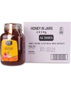 Natural Honey 4 X  Glass Jar 