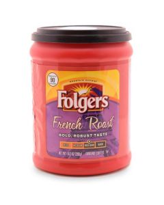 French Roast Flavored Ground Coffee - Med Dark 6 X  Plastic Jar 