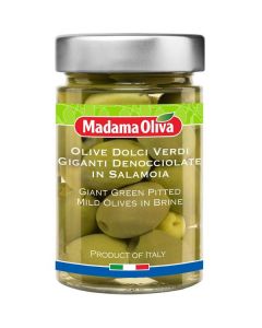 Giant Green Pitted Mild Olives 12 X  Glass Jar 