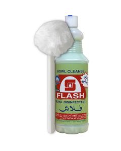 Flash Bowl Disinfectant with Brush - Mint Scent 12 X  Plastic Bottle (1 liter)