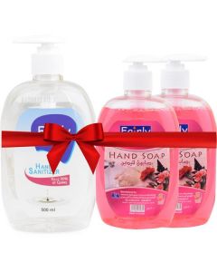 Hand Sanitizer Gel 500ml + 2 Hand Soap Rose - 500ml 12 X  Plastic Bottle 