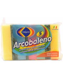 Arcobaleno Scouring Sponges with Antibacterial Protection 5 X  Piece 