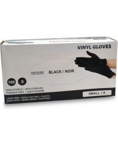 Black Vinyl Powder Free Gloves - Small 10 X  Piece 