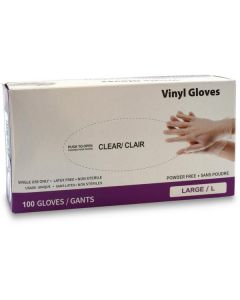 Clear Vinyl Powder Free Gloves - Large 10 X  Piece 