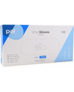 Vinyl Hand Gloves Powdered - Large (Clear) 10 X  Piece 