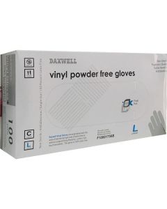 Vinyl Powder Free Gloves (Clear) - Large 100 X  Piece 