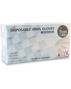 Disposable Vinyl Gloves - Powder Free Small 10 X  Carton 