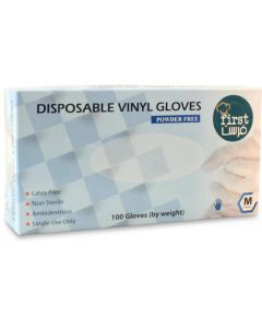 Disposable Vinyl Gloves - Powder Free Medium 10 X  Carton 