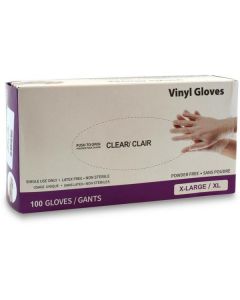 Clear Vinyl Powder Free Gloves - X Large 10 X  Piece 