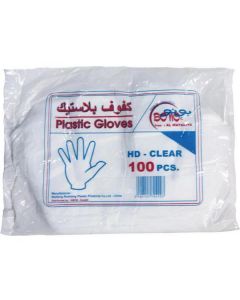 Plastic Gloves - Small HD Clear 100 X  Bag 