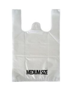 Premium White Plastic Shopping Bags - Medium 10 X  Bag 