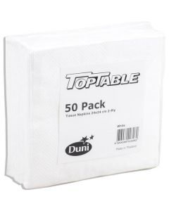 Table Tissue Napkins 2 Ply - White 24 X  Bag 