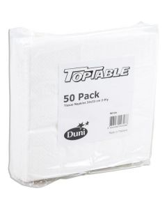 Table Tissue Napkins 2 Ply - White 24 X  Bag 