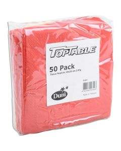 Table Tissue Napkins 2 Ply - Red 24 X  Bag 