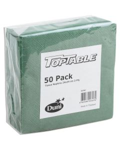 Table Tissue Napkins 2 Ply - Green 24 X  Bag 