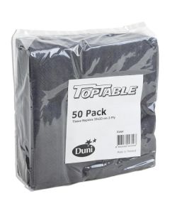 Table Tissue Napkins 2 Ply - Black 24 X  Bag 