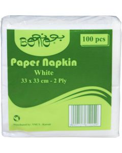 Table Napkins 2 Ply - White 20 X  Bag 