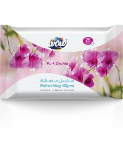 Anti-Bacterial Refreshing Wipes Pink Orchid 12 X  Pouch 