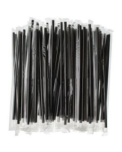 Individually Wrapped Transparent Plastic Black Straw 8mm 5000 X  Piece 