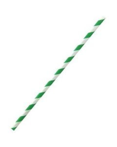 Wrapped Drinking Paper Straws Green Stripes 250 X  Piece 