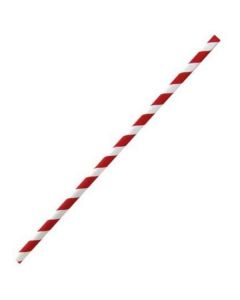 Wrapped Drinking Paper Straws Red Stripes 6*220 mm 2000 X  Piece 