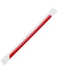 Plastic Straight Drinking Straw Taper Cut (10*210 mm) - Red 3000 X  Piece 