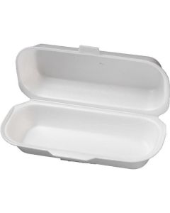 White Hot Dog Box with Hinged Lid 250 X  Foam Box 