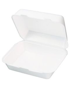 White Lunch Box with Hinged Lid 125 X  Foam Box 