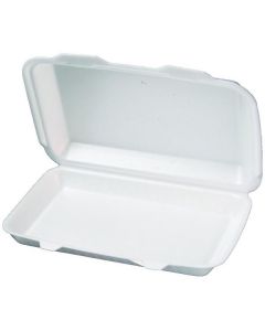 White Kebab Box with Hinged Lid 100 X  Foam Box 