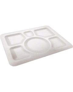 White Foam Meal Tray with 6 Compartments 100 X  Tray 