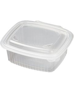 PP Rectangular Clear Container with Hinged Lid 500 X  Plastic Box 