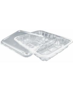 PET 2 Compartments Utility Tray with Lid 280 X  Plastic Box 