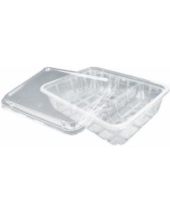 PET 2 Compartments Utility Tray with Lid 280 X  Plastic Box 