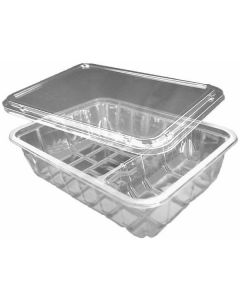 PET 2 Compartments Utility Tray with Lid 280 X  Plastic Box 