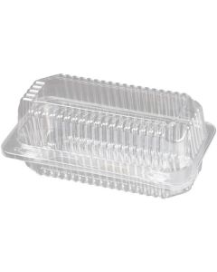 PET Rectangular Clear Pastry Container with Hinged Lid 250 X  Plastic Box 