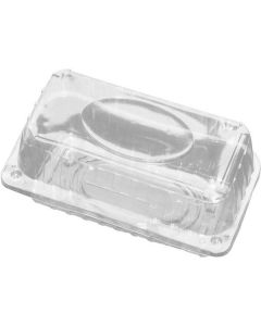 PET Rectangular Clear Pastry Container with Hinged Lid 250 X  Plastic Box 